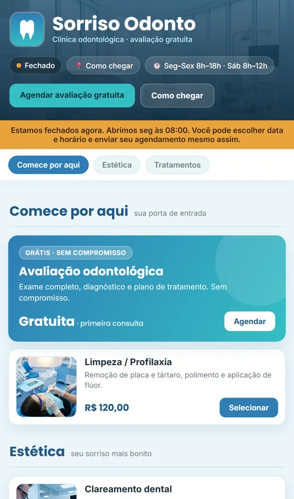 Site de Dentista — Sorriso Odonto