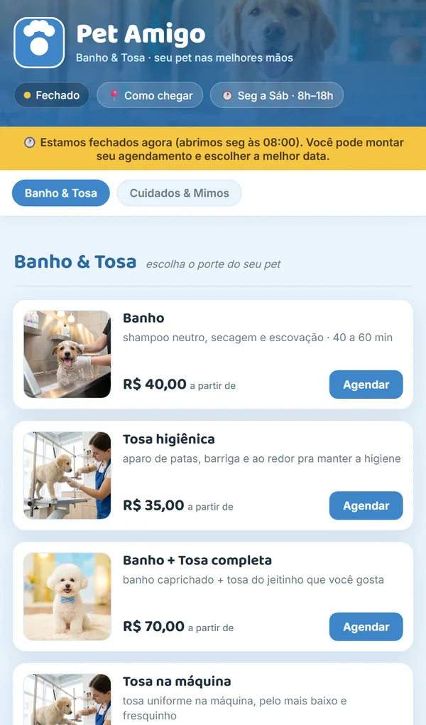Site de Petshop — Pet Amigo